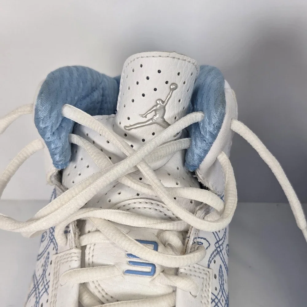 Nike Air Jordan Shoes Mens 10.5 White Blue Icons Basketball Sneakers Classic